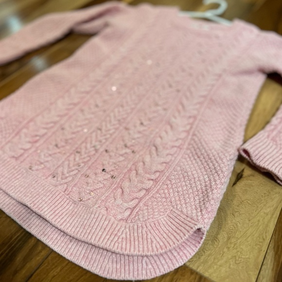 GAP. Size S (6-7 years, girls). Pink sequin tunic sweater. - Picture 4 of 5